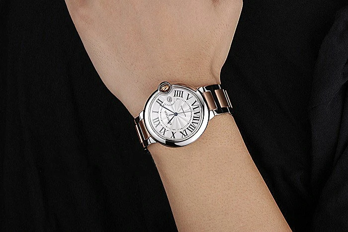 Cartier Ballon Bleu 42mm Silver Dial Stainless Steel Case Two Tone Rose Gold Bracelet new120852