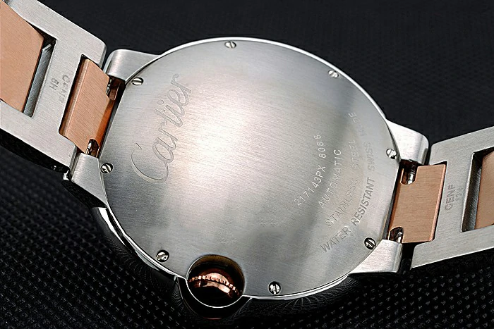 Cartier Ballon Bleu 42mm Silver Dial Stainless Steel Case Two Tone Rose Gold Bracelet new120852