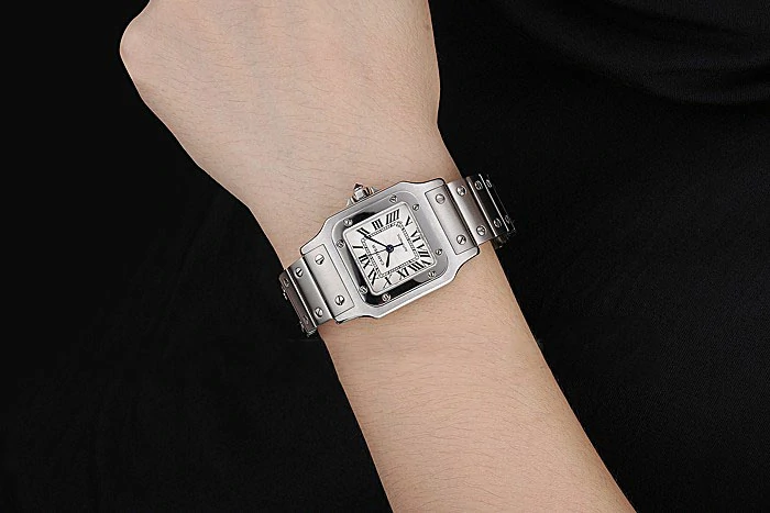 Cartier Santos White Dial Stainless Steel Case And Bracelet new120854