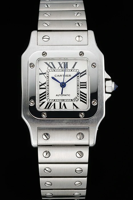 Cartier Santos White Dial Stainless Steel Case And Bracelet new120854