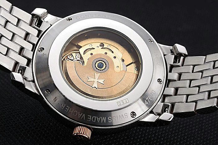 Vacheron Constantin Patrimony Black Dial Rose Gold Case Two Tone Bracelet new120865