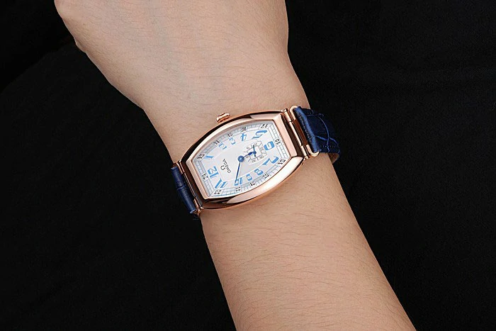 Omega Sochi Petrograd White Dial Gold Case Blue Leather Strap new120963