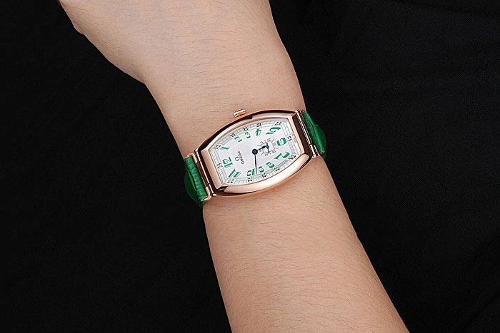Omega Sochi Petrograd White Dial Gold Case Green Leather Strap new120964