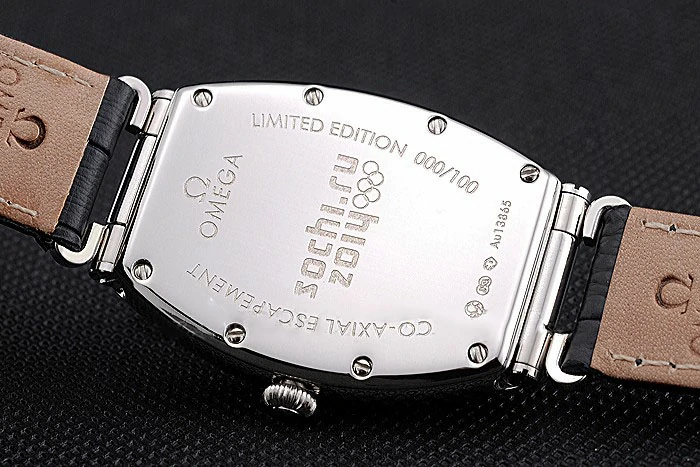 Omega Sochi Petrograd White Dial With Diamonds Stainless Steel Case Black Leather Strap new120966