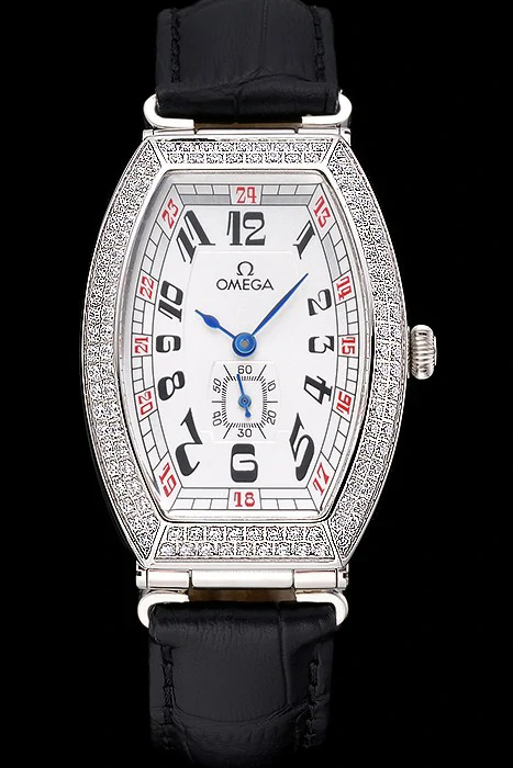 Omega Sochi Petrograd White Dial With Diamonds Stainless Steel Case Black Leather Strap new120966