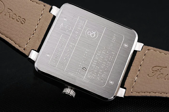Bell and Ross BR 01 92 Black Dial Silver Case Black Leather Strap new121202