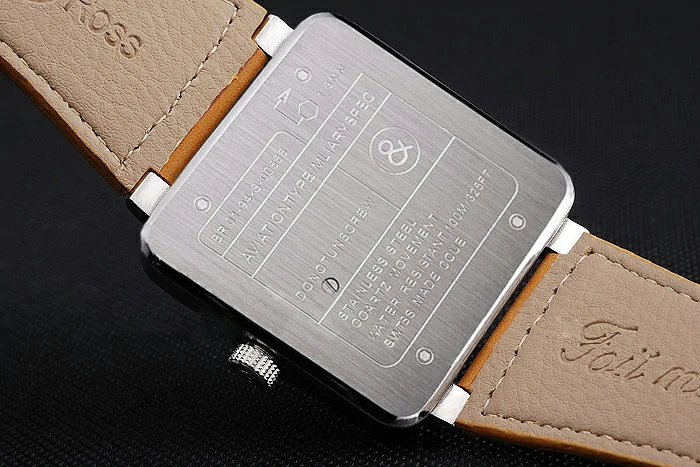 Bell and Ross BR 01 94 Black Dial Silver Case Brown Leather Strap new121203
