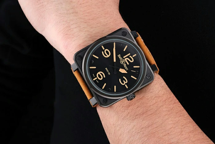 Bell and Ross BR 01 92 Black Dial Black Case Brown Leather Strap new121207