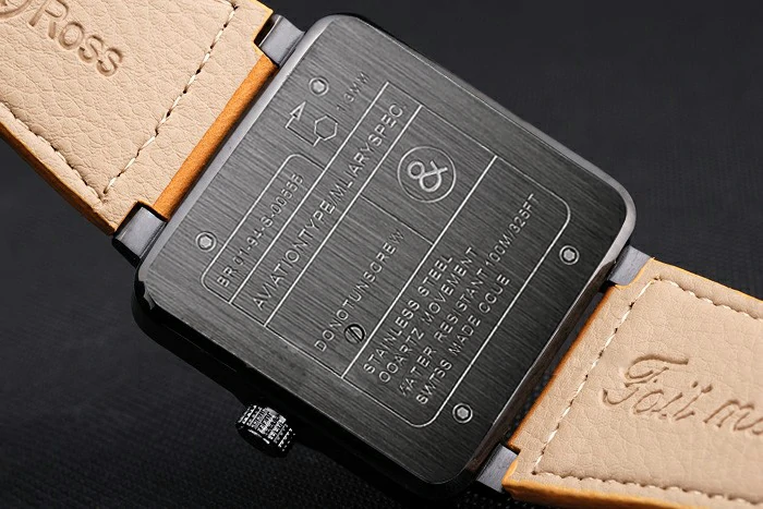 Bell and Ross BR 01 92 Black Dial Black Case Brown Leather Strap new121207