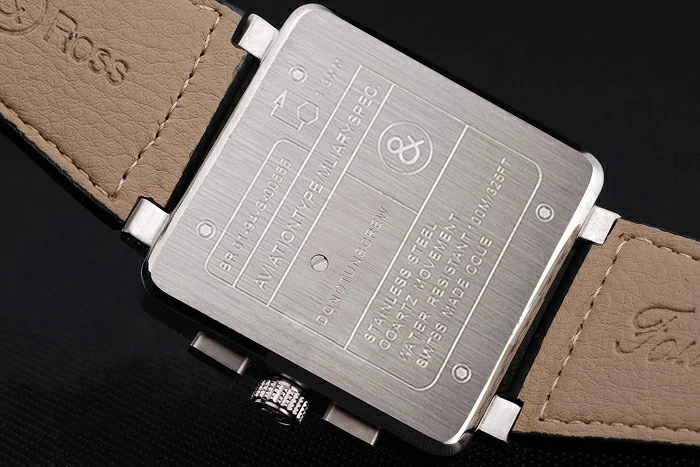 Bell and Ross BR 03 94 Black Dial Silver Case Black Leather Strap new121208