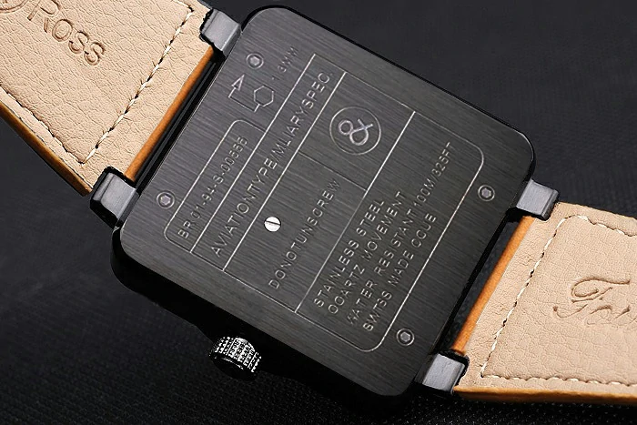 Bell and Ross BR 03 94 Black Dial Black Case Beige Leather Strap new121212
