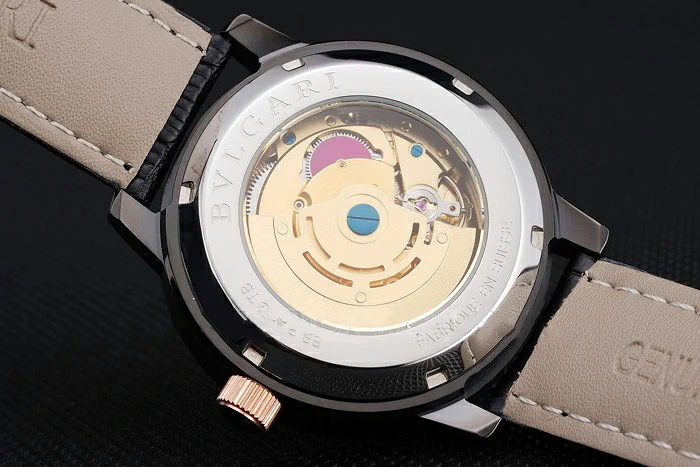 Bvlgari Novelties Black Dial Black Case Black Leather Strap new121219