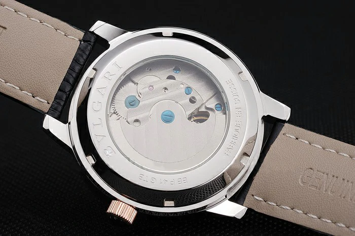Bvlgari Tourbillon Black Dial Gold Case Black Leather Strap new121223