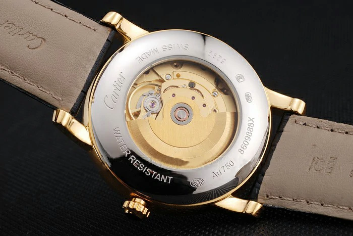 Cartier Ronde Solo White Dial Gold Diamond Case Black Leather Strap new121249