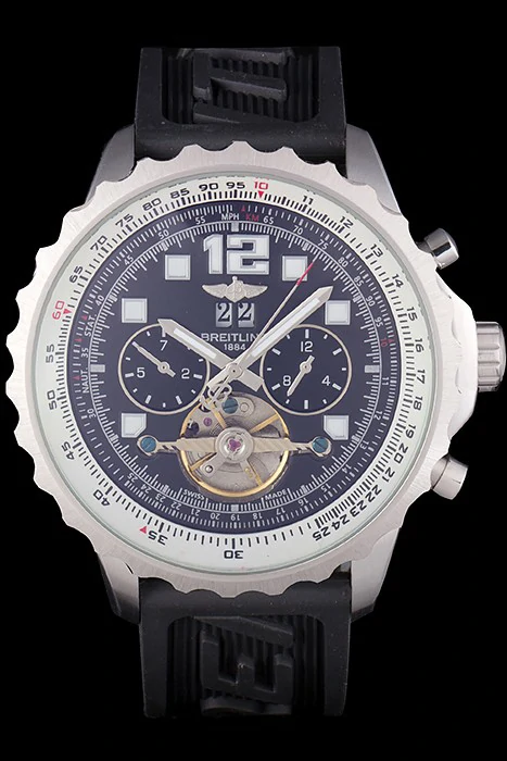 Breitling Navitimer Rubber Strap Black Dial new121307