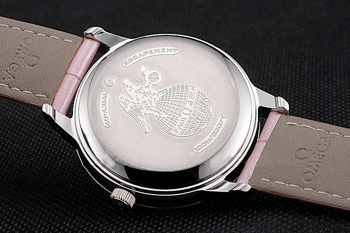 Omega DeVille Prestige Co Axial Diamond Silver Case Mother Of Pearl Dial Pink Leather Strap new121385