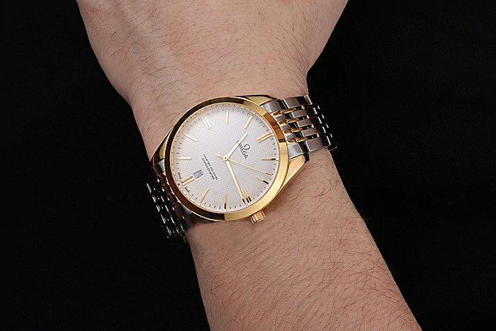 Omega Tresor Master Co Axial White Dial Gold Case Two Tone Stainless Steel Bracelet new121396