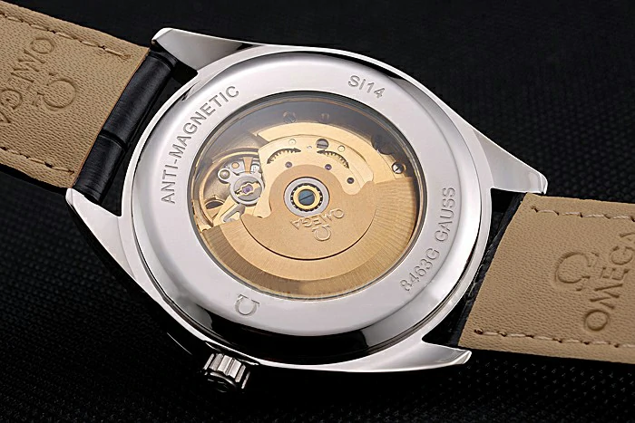 Omega Tresor Master Co Axial White Dial Stainless Steel Case Black Leather Strap new121398