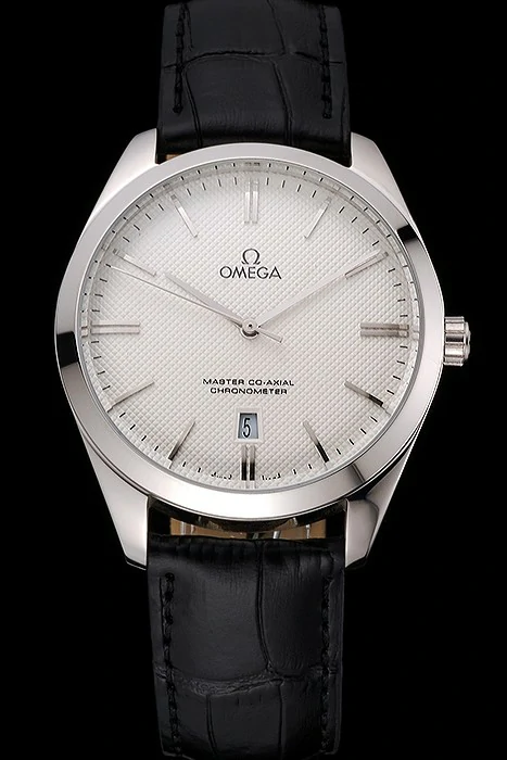 Omega Tresor Master Co Axial White Dial Stainless Steel Case Black Leather Strap new121398
