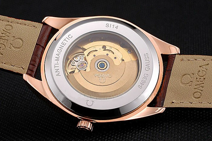 Omega Tresor Master Co Axial White Dial Rose Gold Case Brown Leather Strap new121399