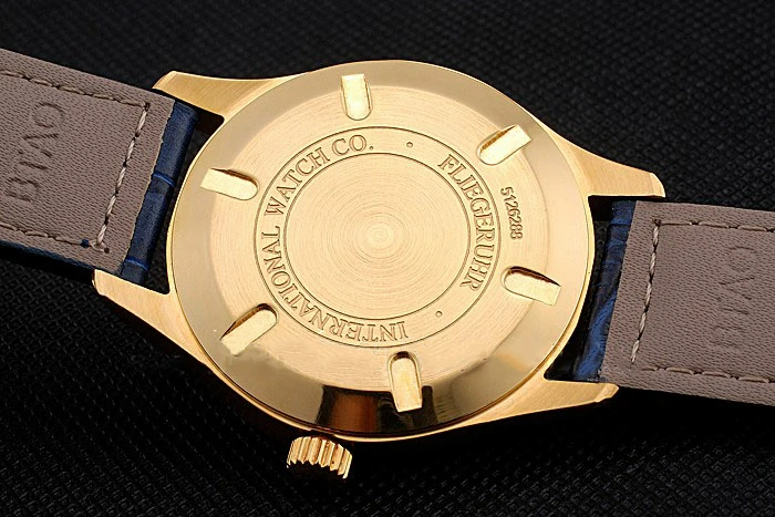 IWC Mark XVll Blue Dial Gold Stainless Steel Case Blue Leather Strap new121419