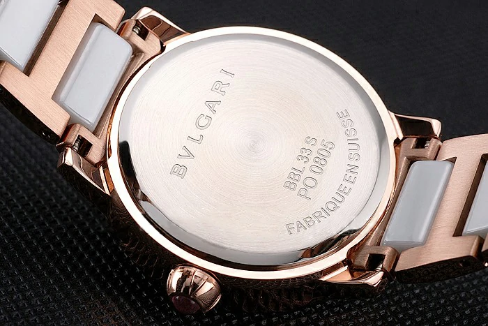 Bvlgari Bvlgari White Pearl Diamond Hourmarks Dial Gold Case Diamond Bezel Two Tone Bracelet new121511