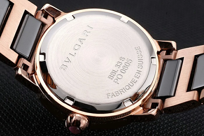 Bvlgari Bvlgari Black Dial Diamond Hourmarks Gold Case Diamond Bezel Two Tone Bracelet new121519