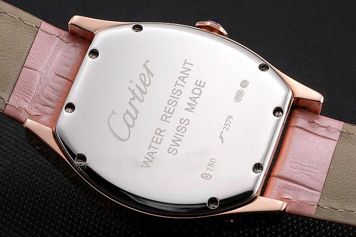Cartier Tortue Perpetual Calendar White Dial Gold Case Pink Leather Strap new121541
