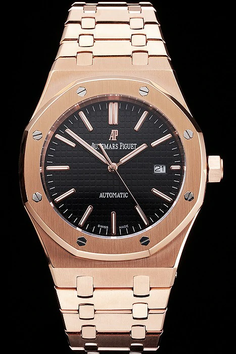 Audemars Piguet Royal Oak Black Dial Rose Gold Case And Bracelet new121565