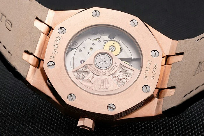 Audemars Piguet Royal Oak Blue Dial Gold Case With Diamonds Blue Leather Strap new121575