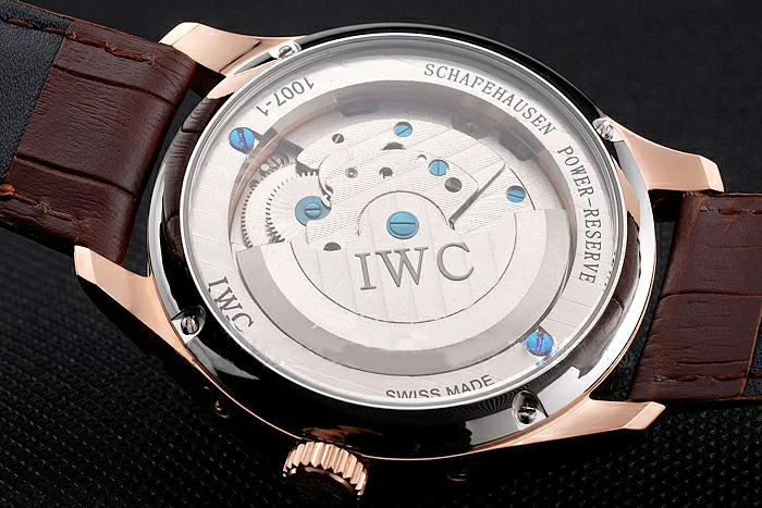 IWC Portofino Tourbillon White Dial Blue Markings Rose Gold Case Brown Leather Strap new121921