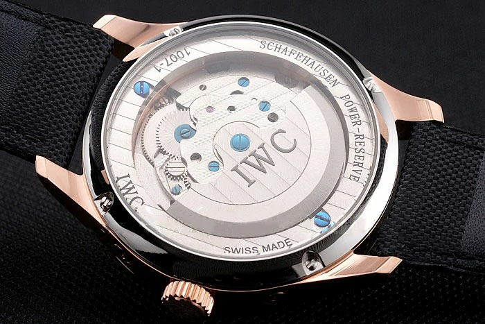 IWC Pilot Perpetual Calendar Black Dial Rose Gold Case Black Textile Strap new121924