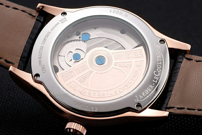 Jaeger LeCoultre Master Moonphase Tourbillon Black Dial Rose Gold Case Black Leather Strap new121933