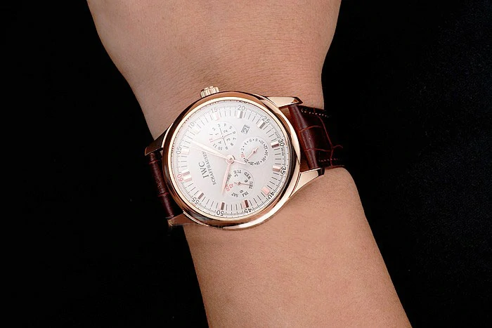 IWC Portugieser Perpetual Calendar White Dial Rose Gold Case Brown Leather Strap new121975