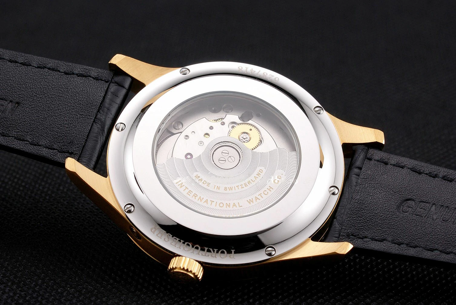 IWC Portugieser Perpetual Calendar White Dial Gold Case Black Leather Strap new121976