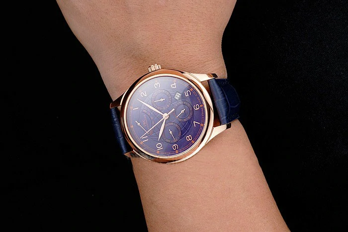 IWC Portugieser Power Reserve Blue Dial Rose Gold Case Blue Leather Strap new121978