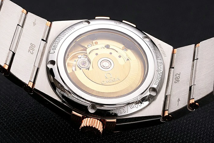 Omega Constellation White Dial Stainless Steel Case Rose Gold Bezel Two Tone Bracelet new121980