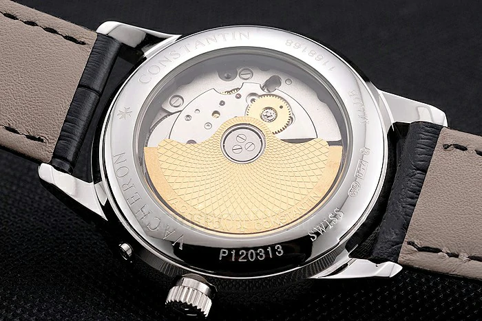 Vacheron Constantin Traditionnelle Power Reserve White Dial Stainless Steel Case Black Leather Strap new122010