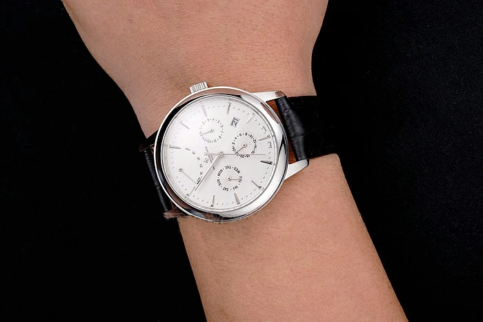 Vacheron Constantin Traditionnelle Power Reserve White Dial Stainless Steel Case Black Leather Strap new122010