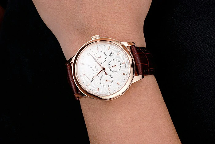 Vacheron Constantin Traditionnelle Power Reserve White Dial Rose Gold Case Brown Leather Strap new122011