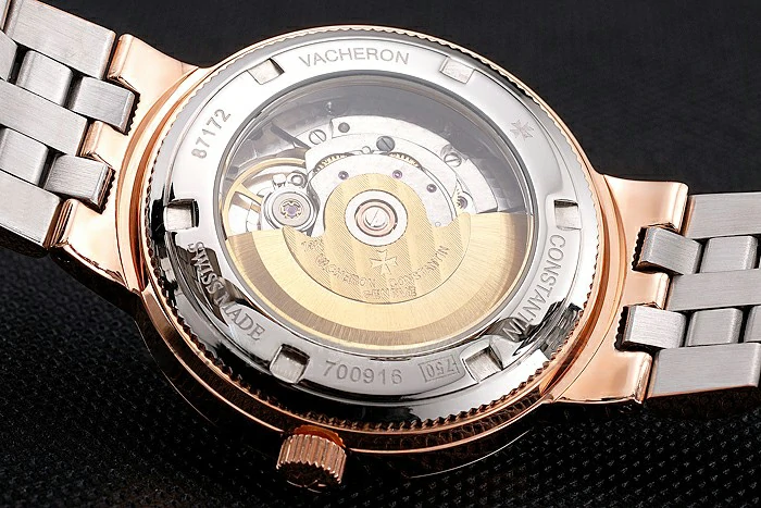 Vacheron Constantin Traditionnelle White Dial Diamond Bezel Rose Gold Case Two Tone Bracelet new122015