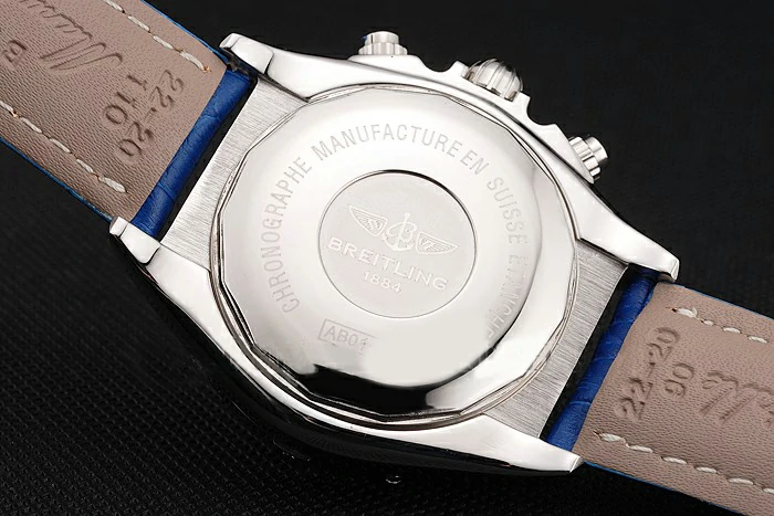 Breitling Chronomat Patrouille De France Blue Dial Stainless Steel Case Blue Leather Strap new122021