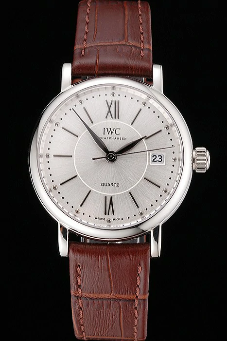 IWC Portofino Silver Dial Stainless Steel Case Brown Leather Strap new122030