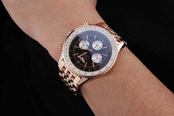 Breitling Navitimer Black Dial Rose Gold Case And Bracelet new122056