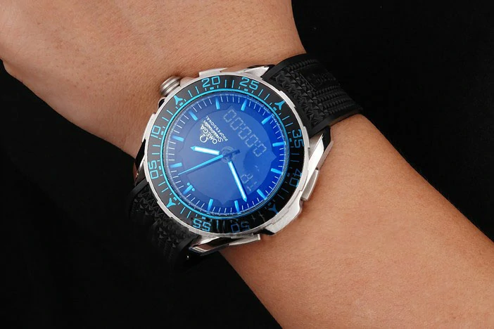 Omega Speedmaster Skywalker X 33 Black Dial Blue On Black Bezel Stainless Steel Black Rubber Strap new122085
