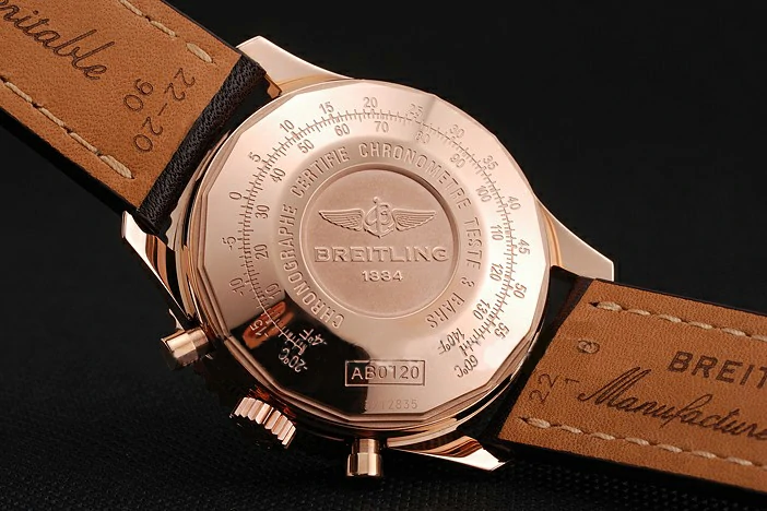 Breitling Navitimer 01 White Dial Black Subdials Rose Gold Case Brown Leather Strap new122138