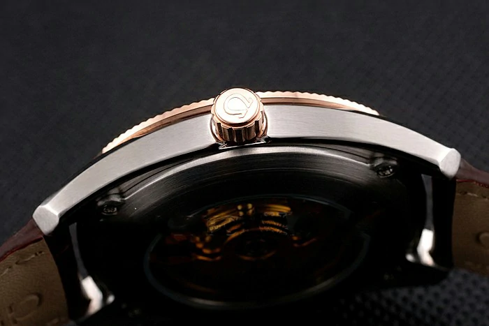 Omega Globemaster Silver Dial Rose Gold Bezel Stainless Steel Case Brown Leather Strap new122241