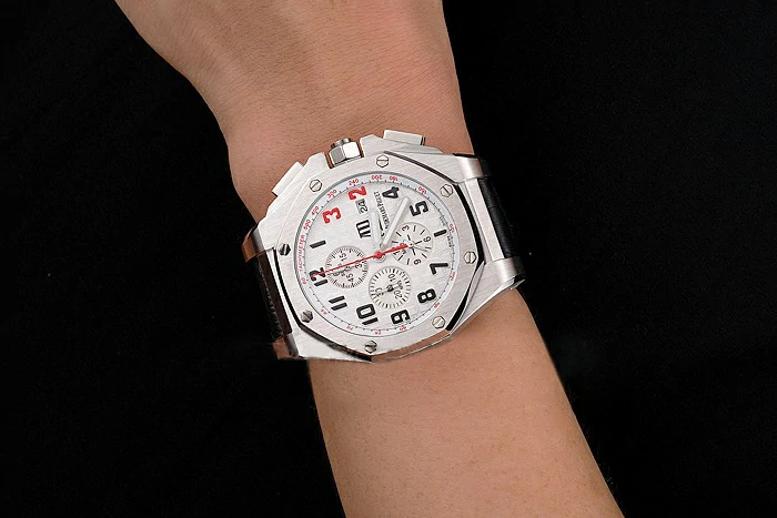 Audemars Piguet Royal Oak Offshore Shaquille O'Neal White Dial Stainless Steel Case Black Leather Strap new122418