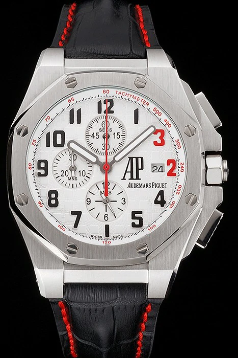 Audemars Piguet Royal Oak Offshore Shaquille O'Neal White Dial Stainless Steel Case Black Leather Strap new122418