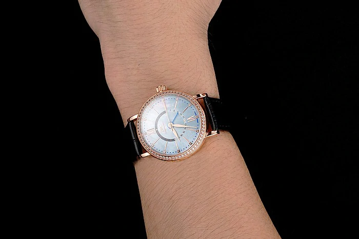 IWC Portofino Day And Night Pearl Dial Rose Gold Case Black Leather Strap new122442